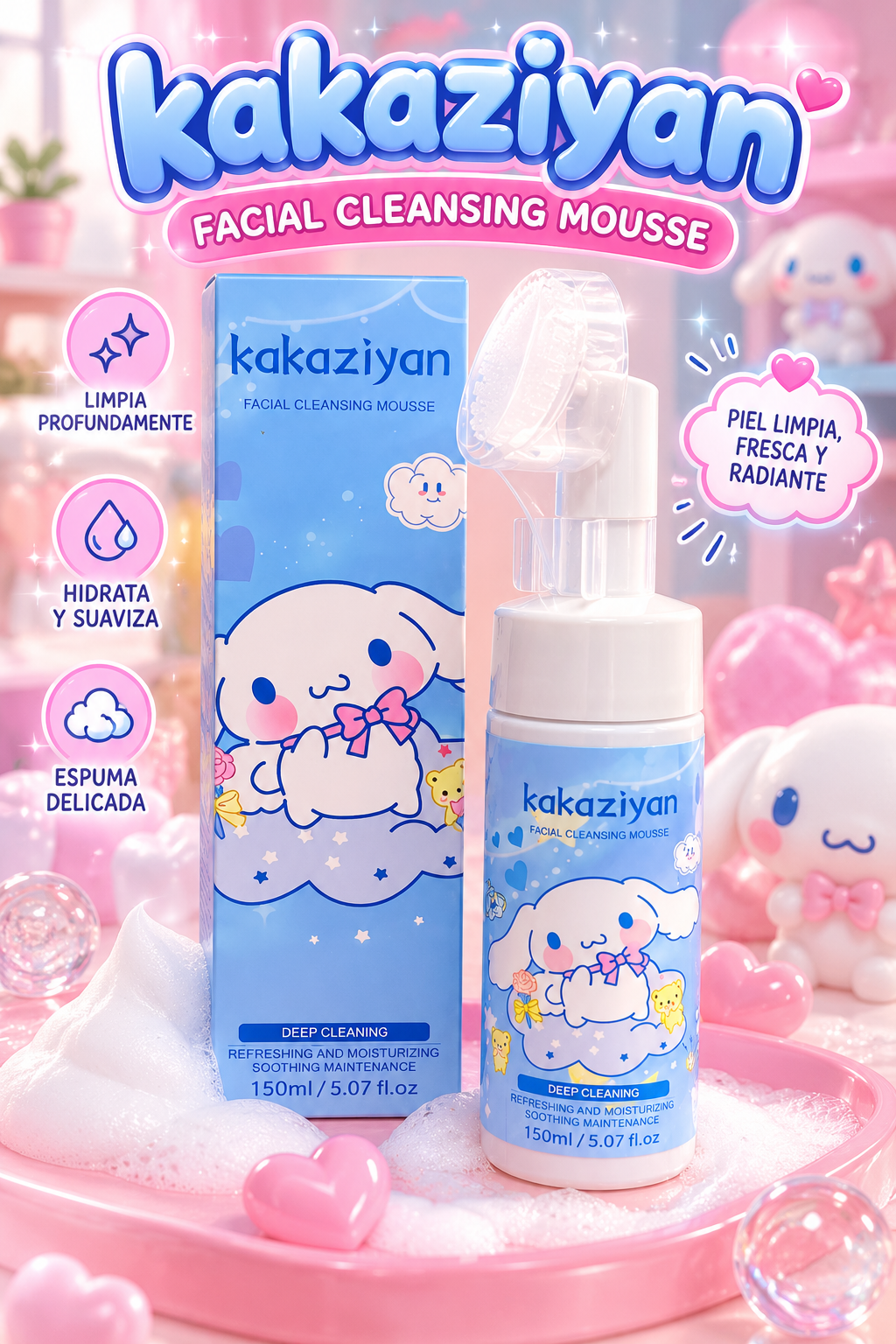 Espuma limpiadora sinamoron💙  sanrio