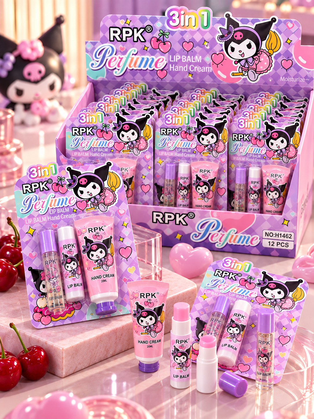 Kit Kuromi bálsamo +crema +perfume 💜 💜