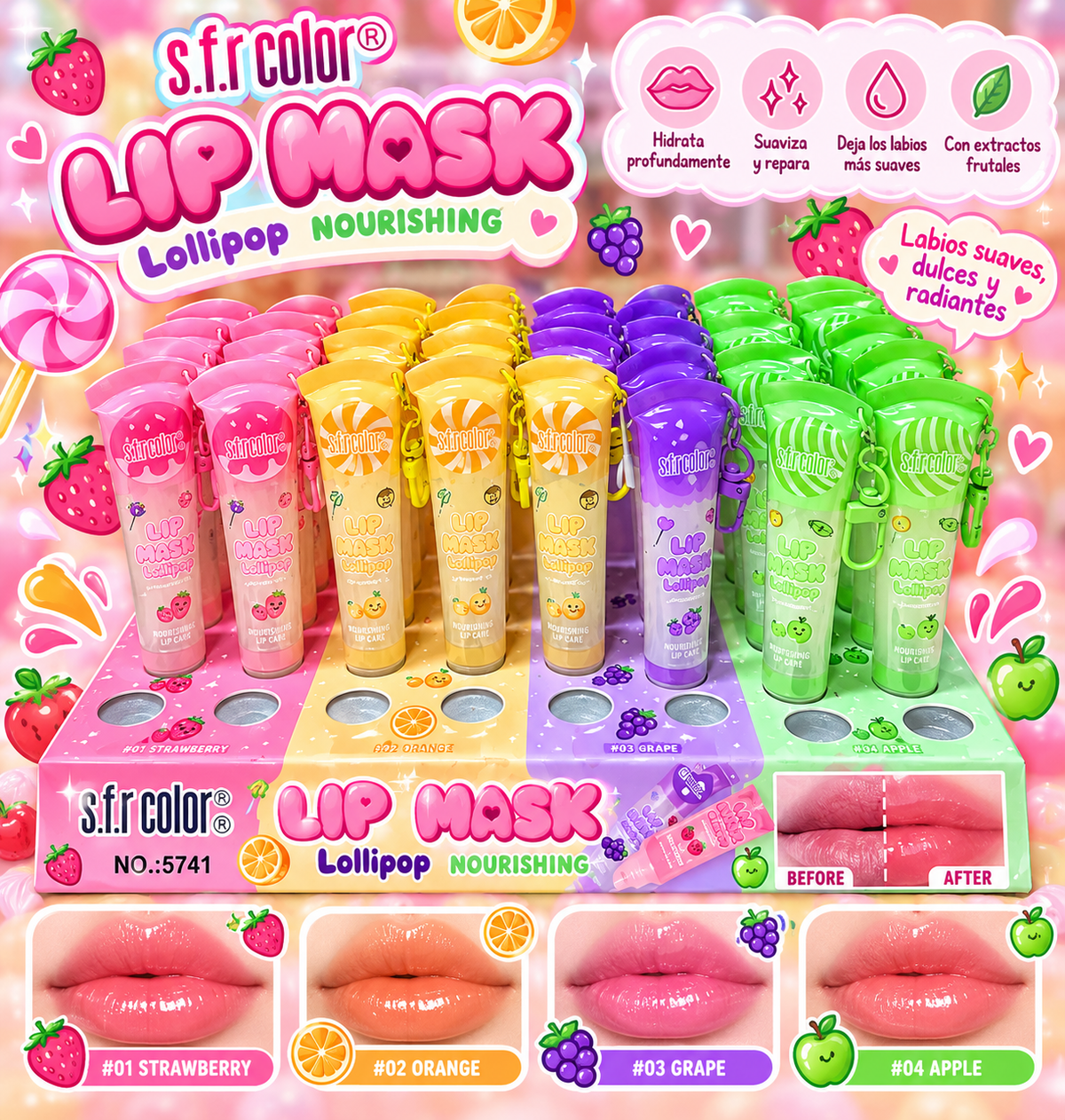 Lip gloss frutas 🍇 🍉 🍎🍓🍒