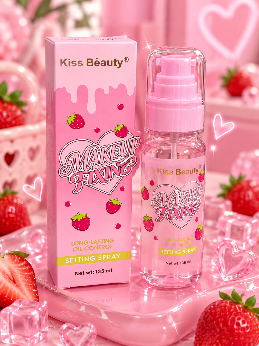 Fijador de maquillaje fresa 🍓 kiss beauty
