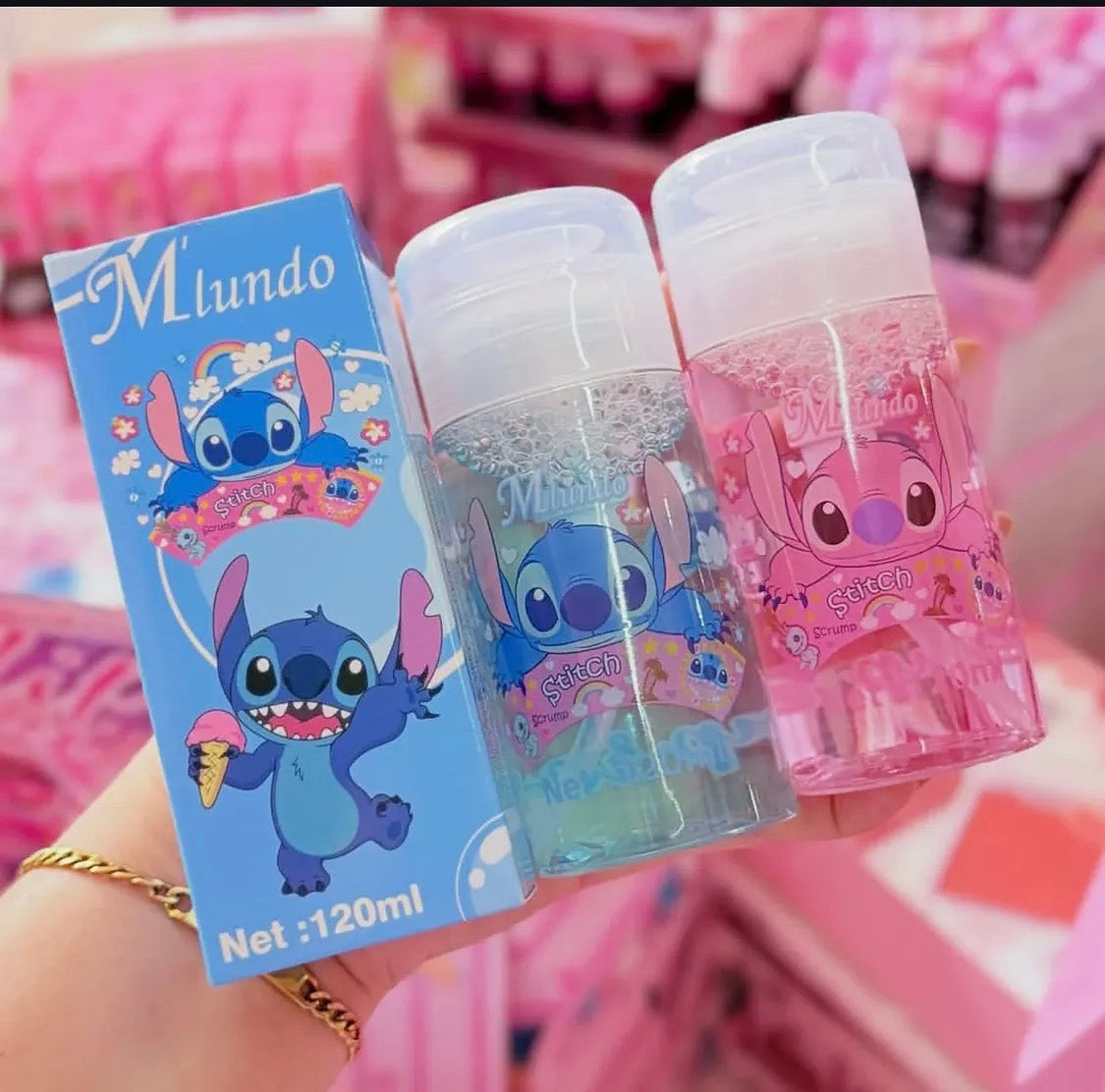 Desmaquillante con dispensador stitch🩵Ángela 💗