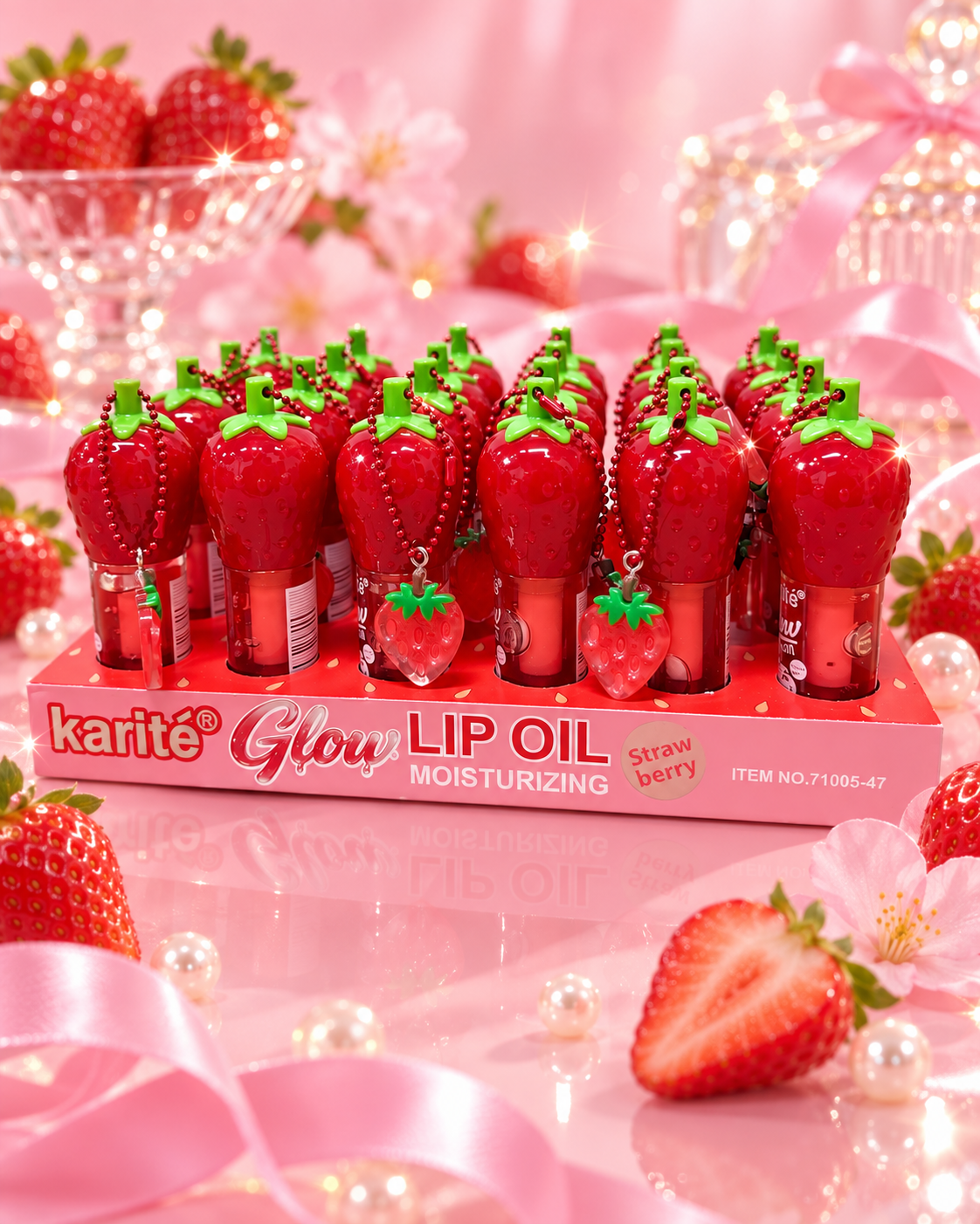 Lip gloss llavero cabeza fresa 🍓