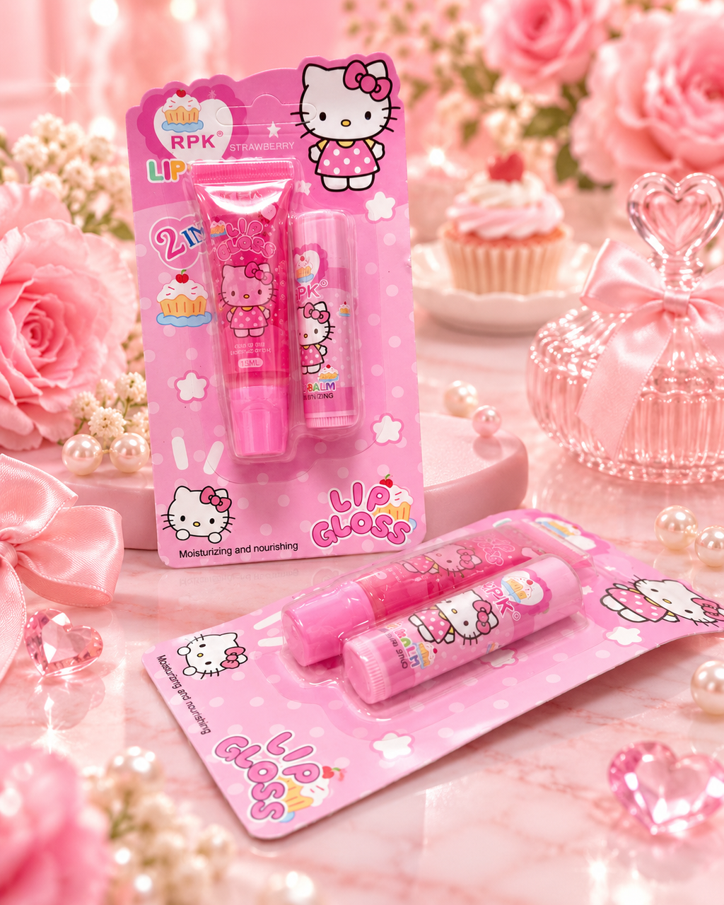 Kit bálsamo gloss hello ketty 🌸 💕