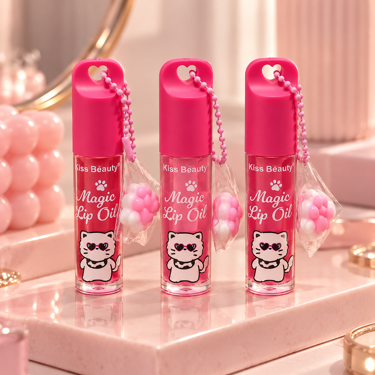 Lip gloss llavero goma kiss bèauty