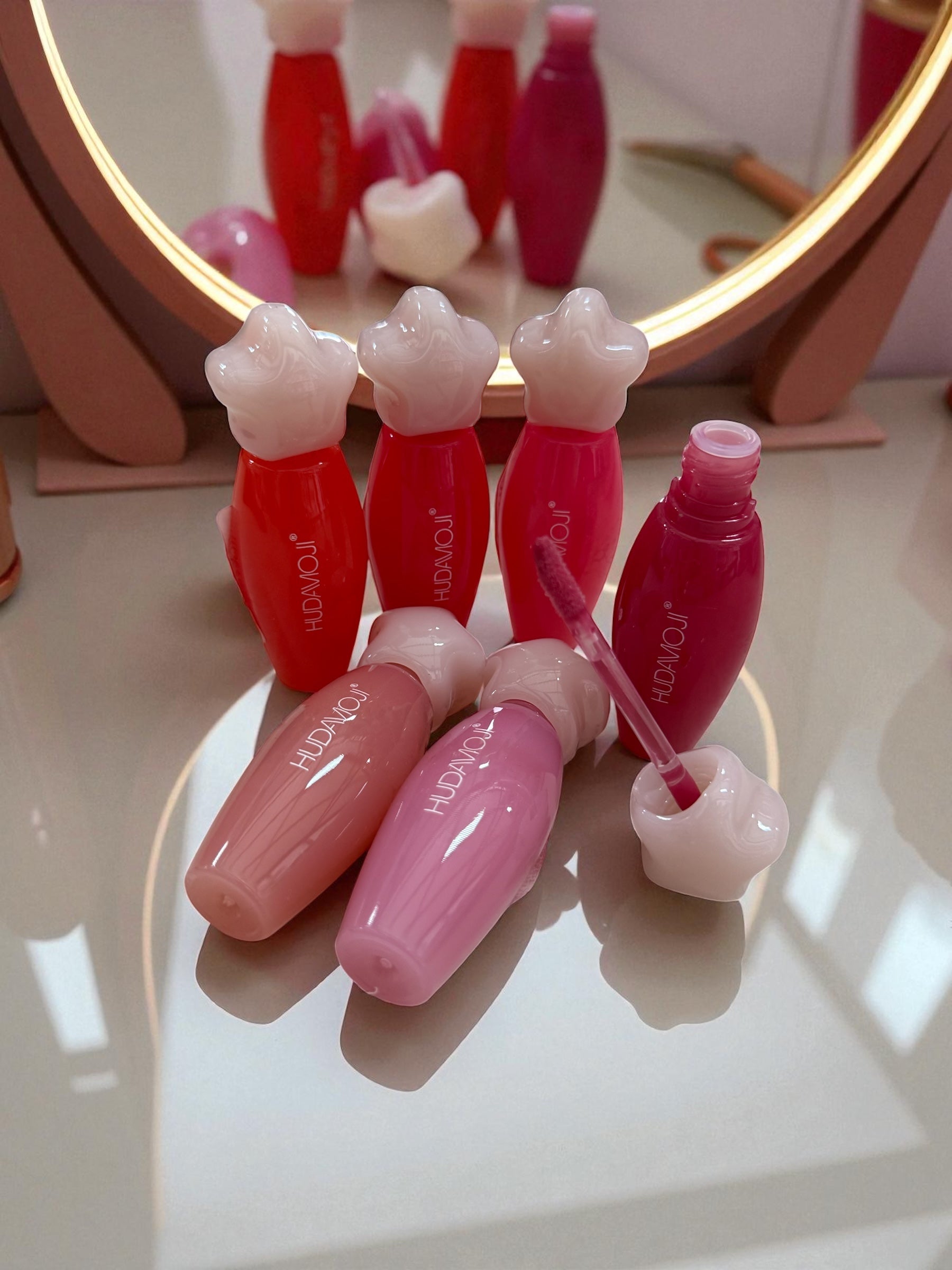 gloss star (hidratante) tonos nude rojos