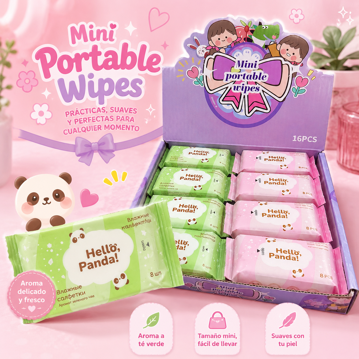 Pañitos desmaquillates panda 🐼
