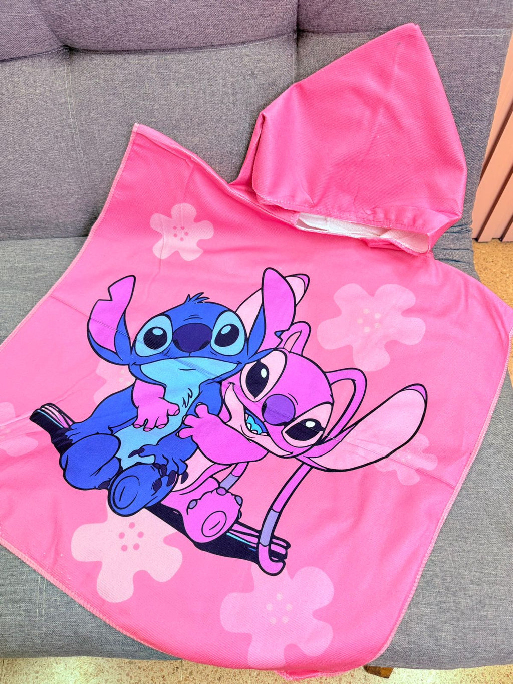 Toalla stitch capucha microfibra