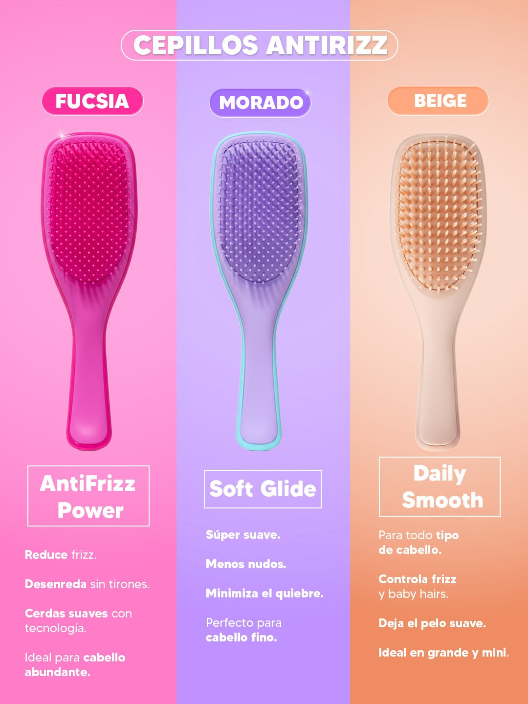 Cepillo anti frizz silicona