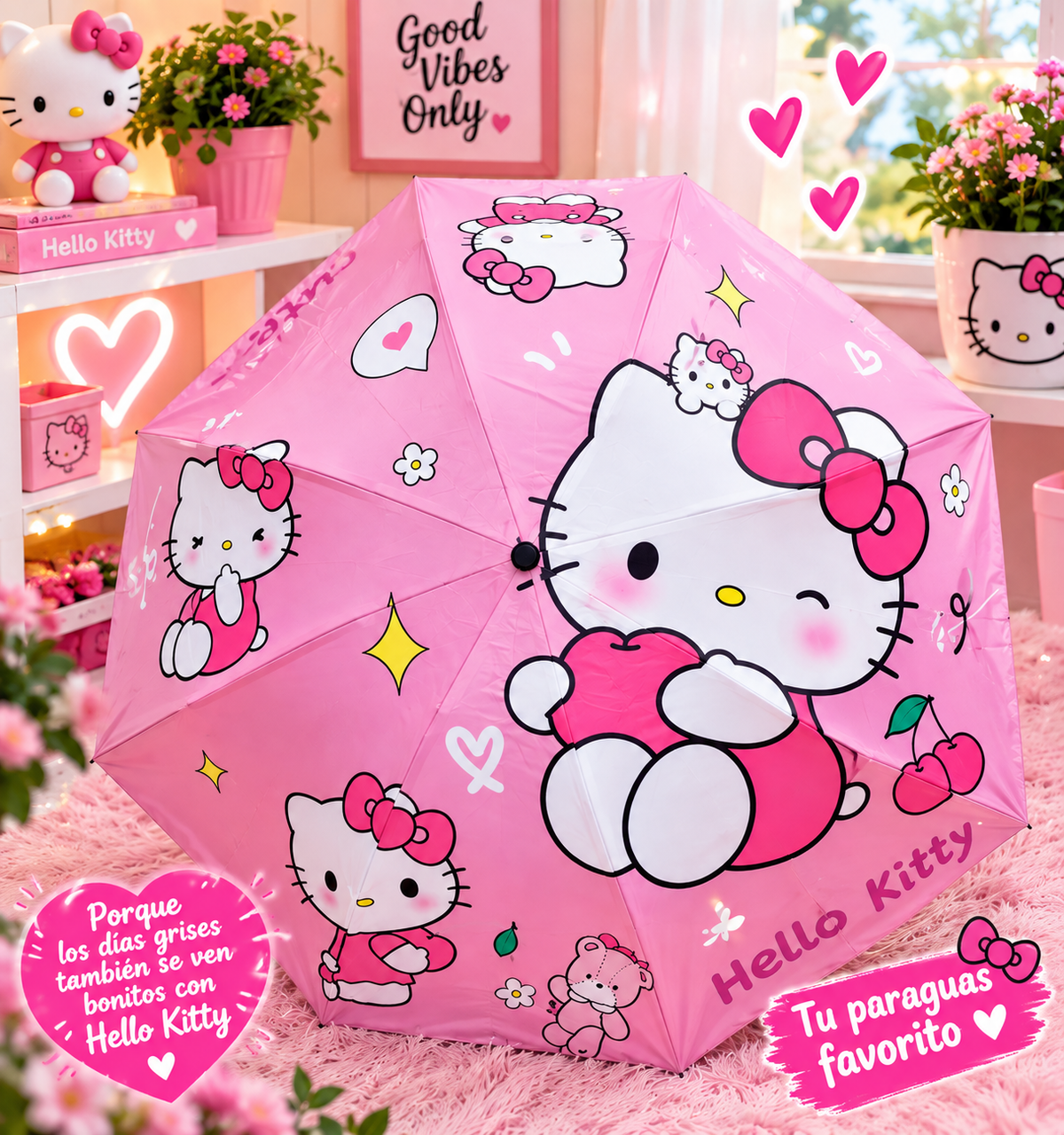 Sombrillas Hello kitty