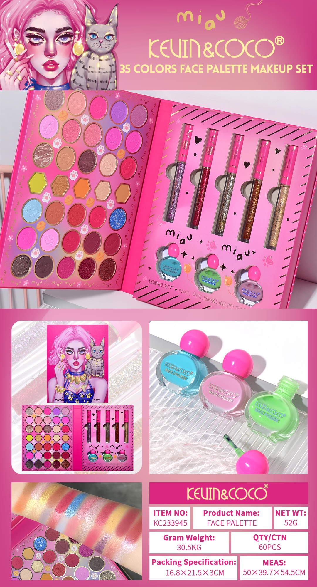 Kit de Maquillaje Completo Kevin&Coco Sombra