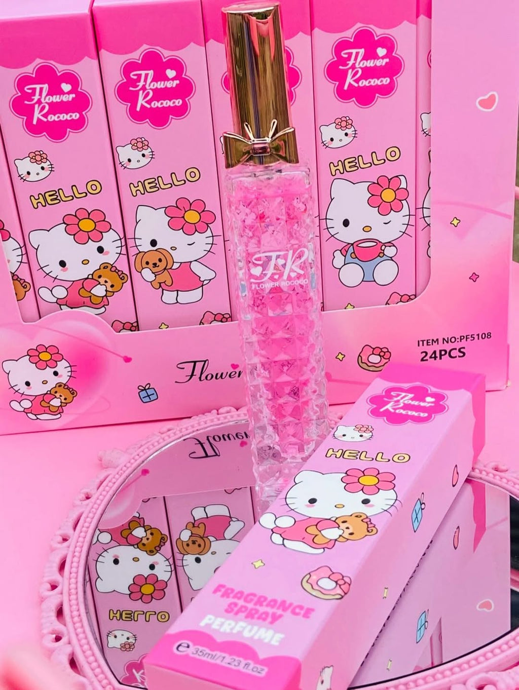 Perfume 🎀HELLO KITTY🎀 Envanse vidrio 💗✨