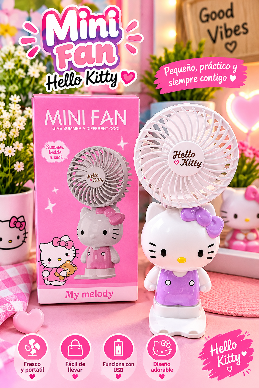 Ventilador temático Hello Kitty