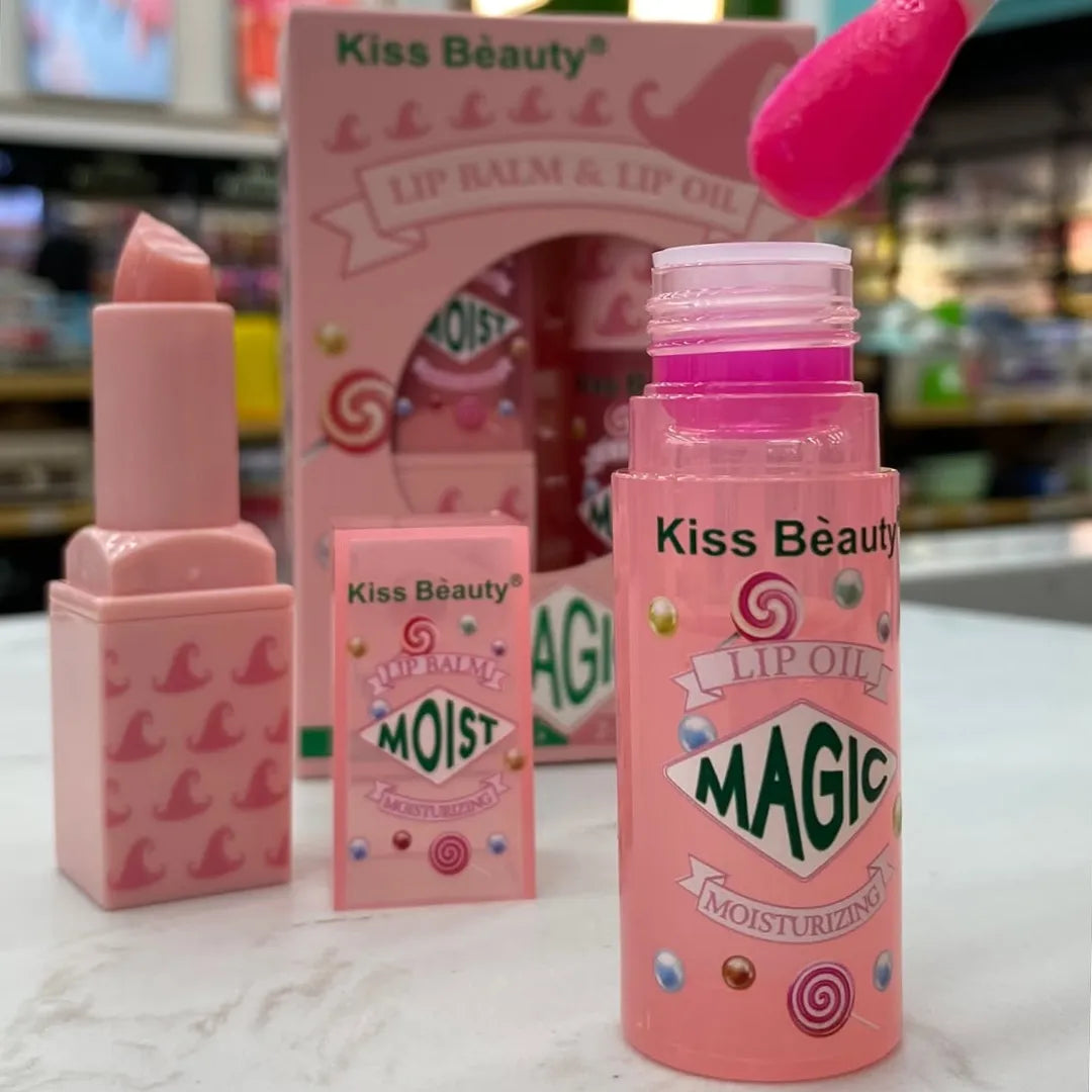 Set 2 en 1 lío gloss+bálsamo kiss beauty