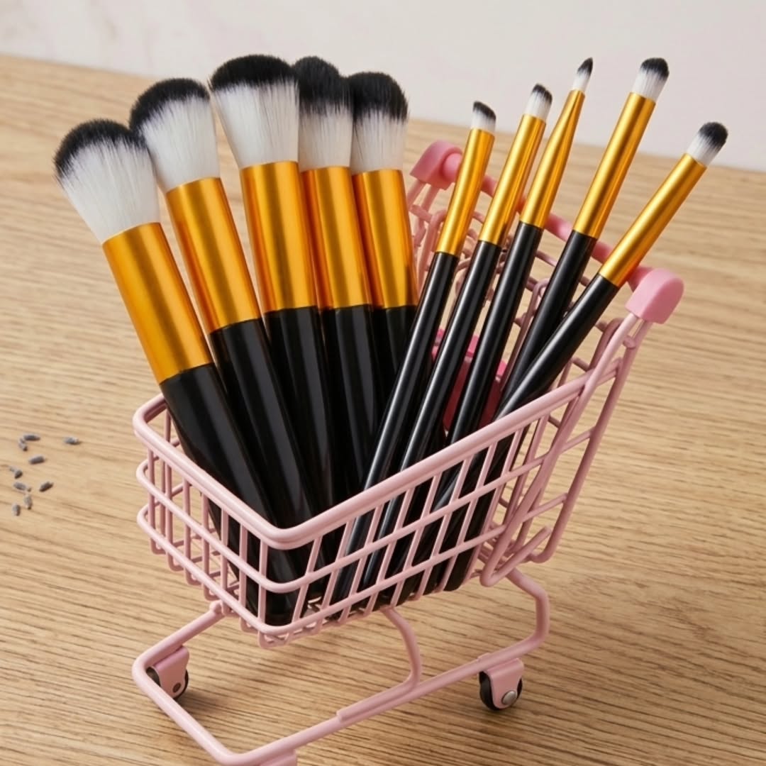 KIT BROCHAS KABUKI X10 💖 5 BROCHAS PARA ROSTRO 💖 5 BROCHAS