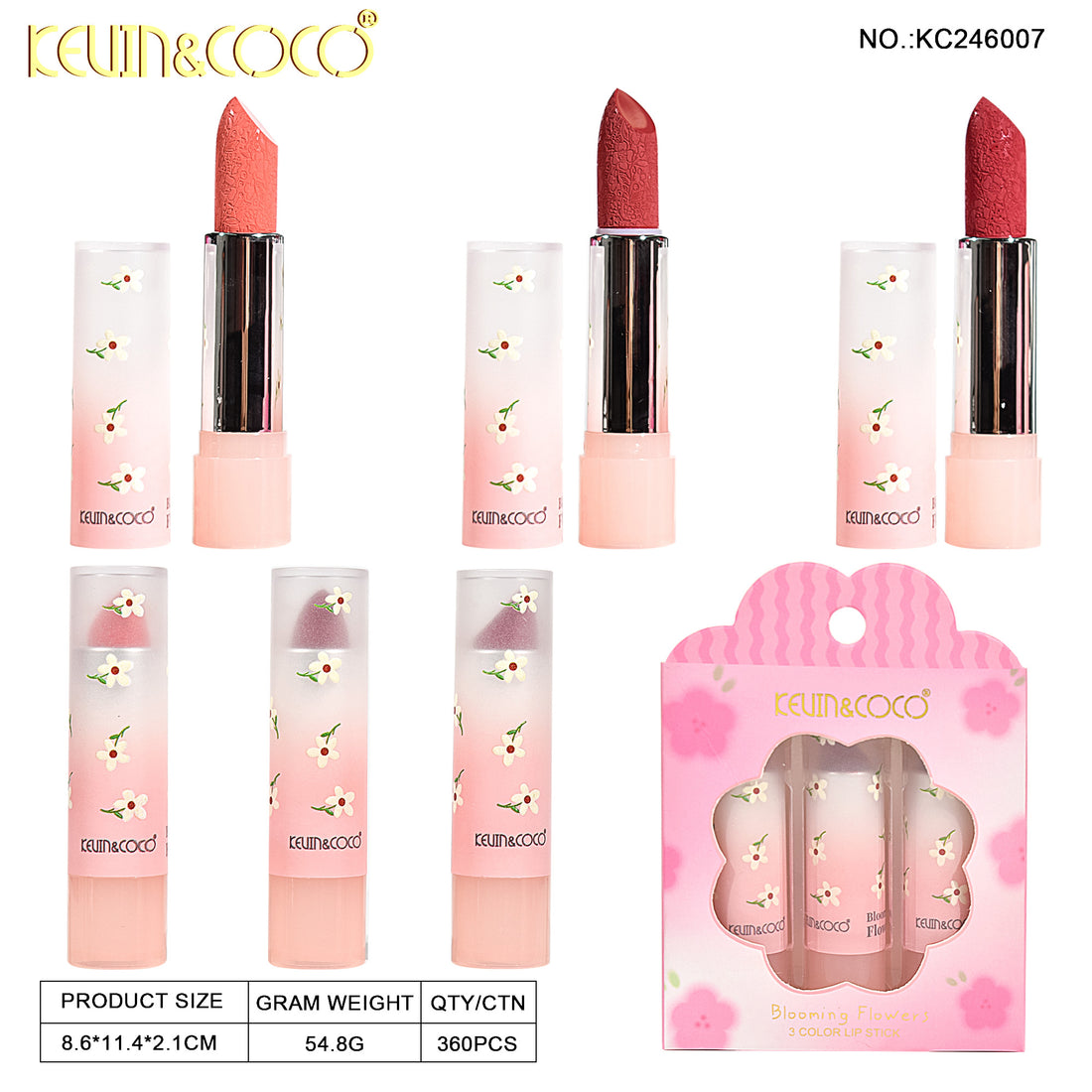 Kit labial x 3 barra Kevin&coco