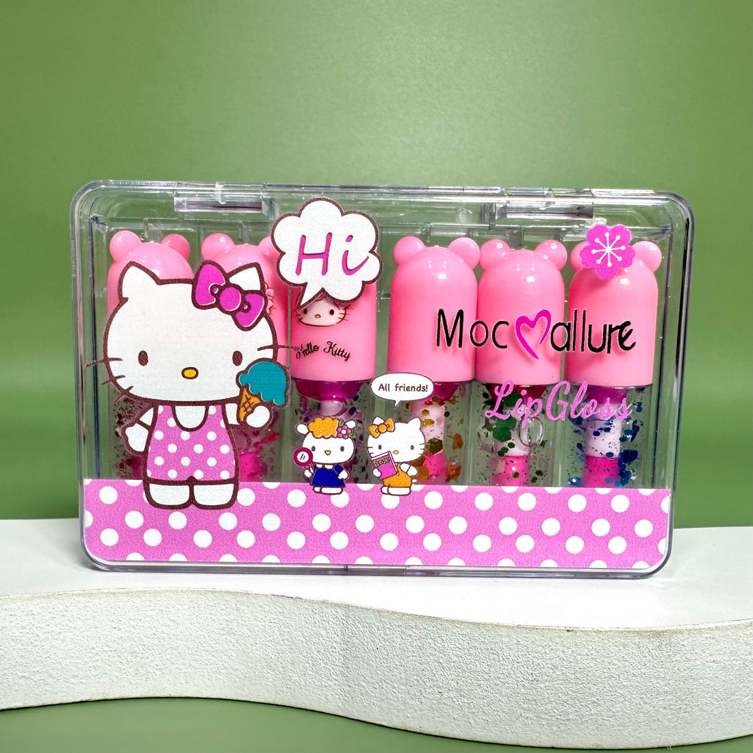 Kit Lip gloss hello ketty caja x 6 minis